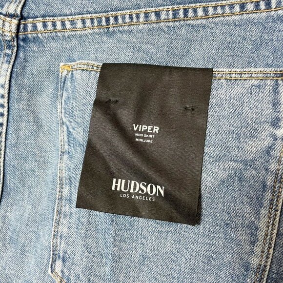 Hudson Jeans Womens The Viper Mini Denim Skirt Blue Size 32 Raw Hem W834DPP NWT - Picture 6 of 11